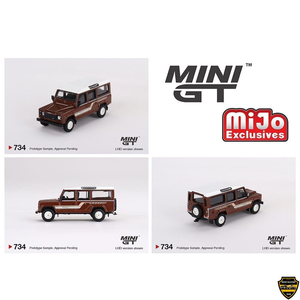 Mini GT 1:64 Land Rover Defender 110 1985 County Station Wagon – Russet Brown