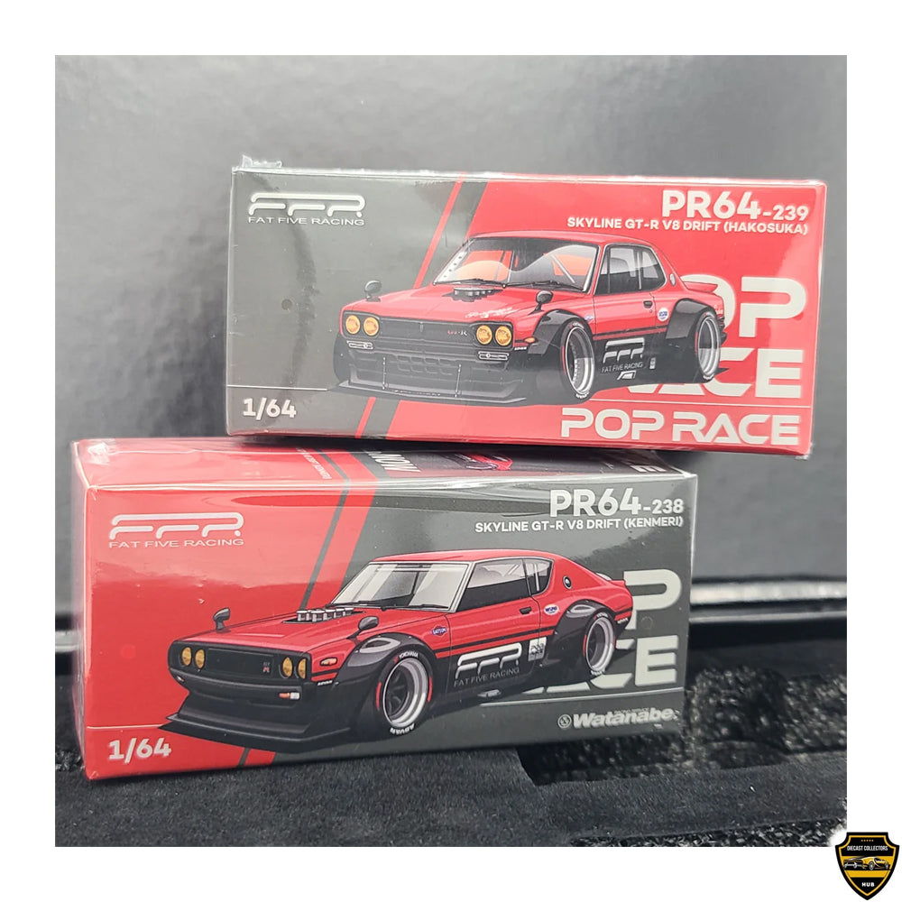 Pop Race Nissan Skyline GT-R V8 Drift Hakosuka / Kenmeri (2025 Fat Five Racing - Car Meet Box Set)