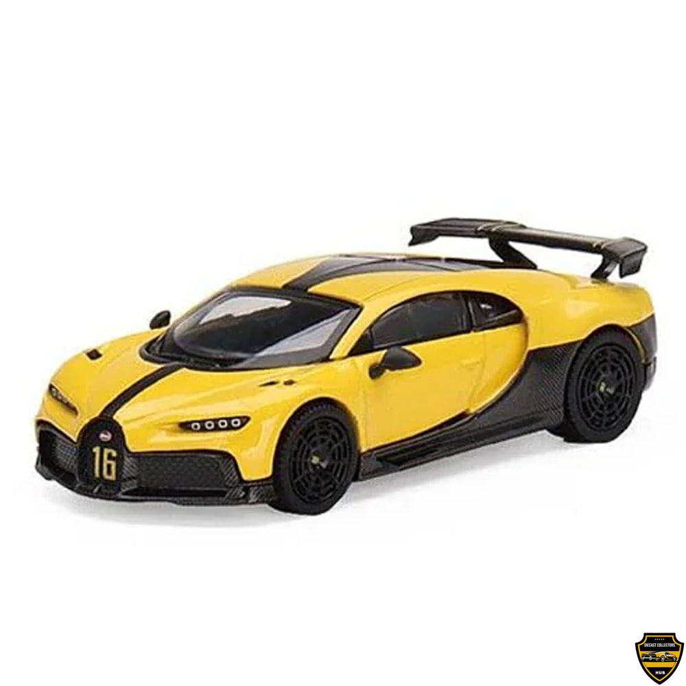 Mini GT 1:64 Die Cast # 428 - Bugatti Chiron Pur Sport – Yellow – Mijo Exclusives