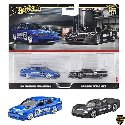 Hot Wheels 1:64 Car Culture Premium 2-Car Set ’94 Nissan Primera & Nissan R390 GT1