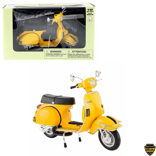 Die Cast 1:12 1978 Vespa Piaggion P200E del - Motorcycles - Yellow