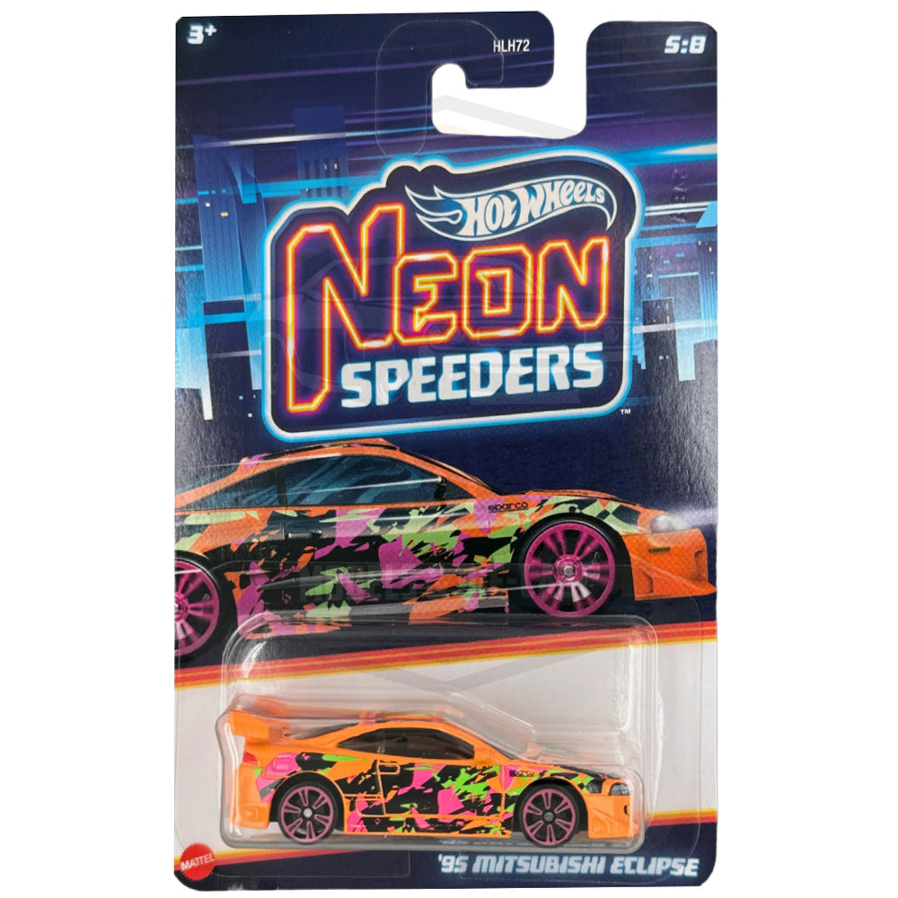 Hot Wheels Mainline # Neon Speeders - 95 Mitsubishi Eclipse # 5/8