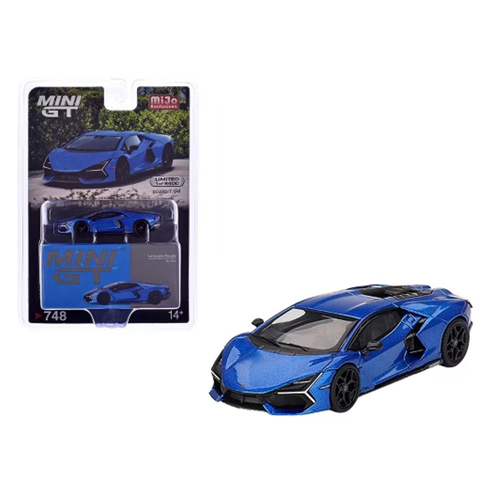 Mini GT 1:64 Lamborghini Revuelto – Blu Eleos – MiJo Exclusives (748)