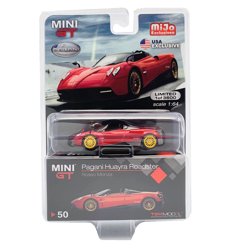 Mini GT 1:64 Pagani Huayra Roadster (Red) (USA Exclusive) – MiJo Exclusives